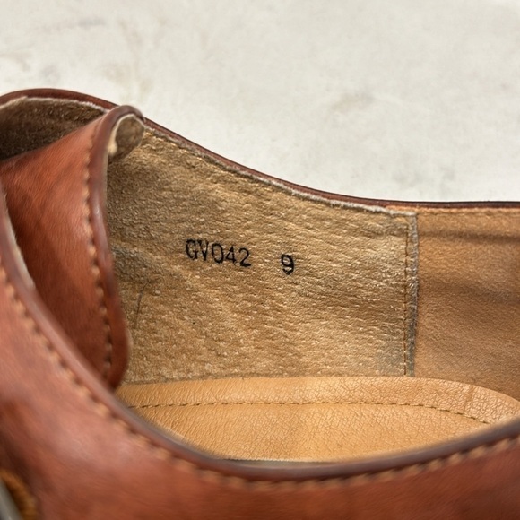 Gino Vitale Brown Monk Strap Brogue Wingtip Leather Men's Dress Shoe 9 - Picture 14 of 16